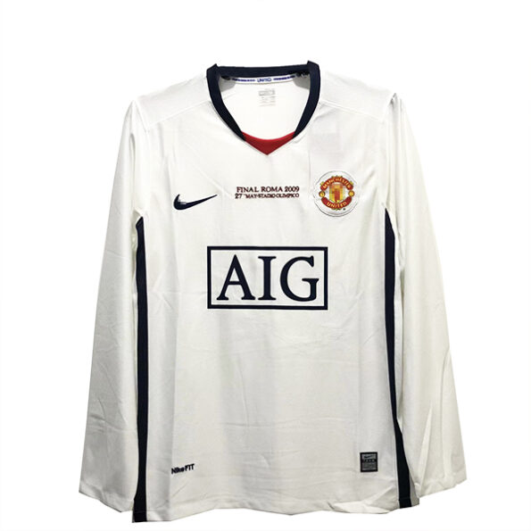 Camiseta Manchester United Segunda Equipación Manga Larga 08/09 de Liga de Campeones de la UEFA | madrid-shop.cn