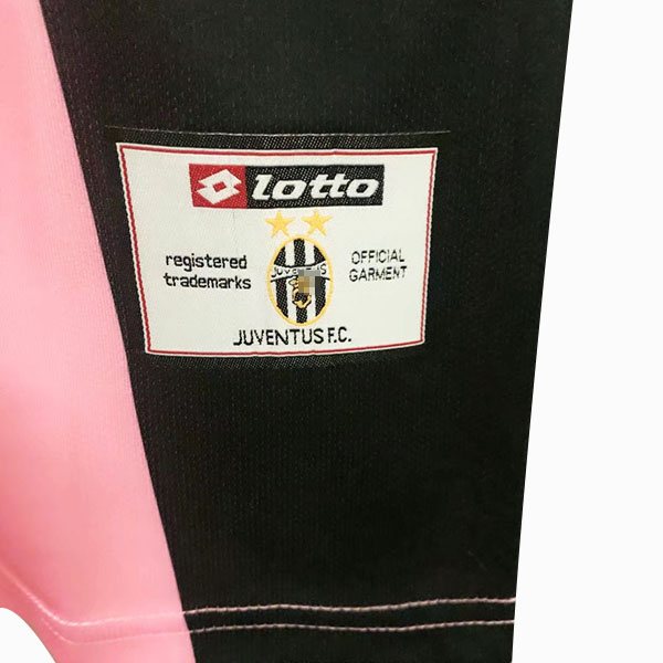 Camiseta de Fútbol Juventus 2002/03 Rosa Negro-4-