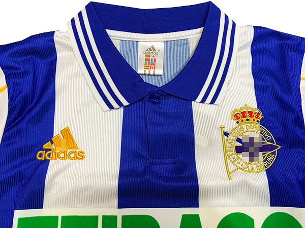 Camiseta La Coruña Primera Equipación 1999/00, Azul y Blanco-2-