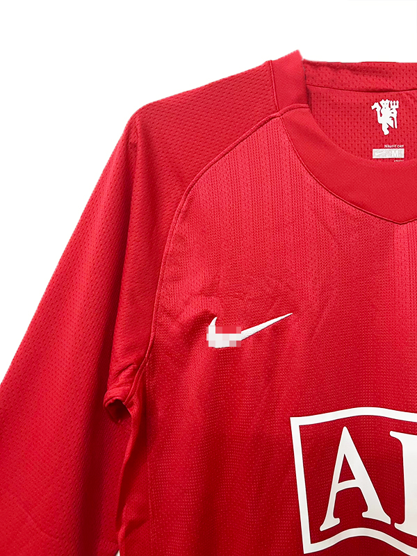 Camiseta Manchester United Primera Equipación 2007/08 Manga Larga-5-