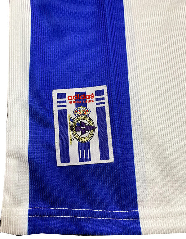 Camiseta La Coruña Primera Equipación 1999/00, Azul y Blanco-4-