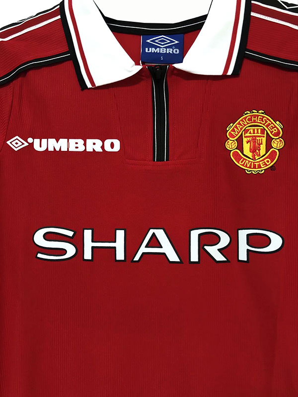 Camiseta Manchester United Primera Equipación 1998 Manga Larga-6-