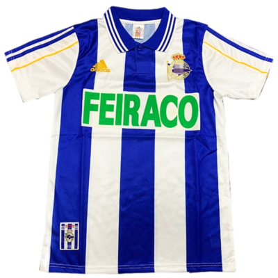 Camiseta La Coruña Primera Equipación 1999/00, Azul y Blanco | madrid-shop.cn