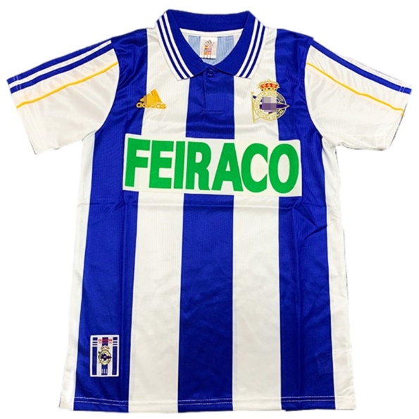Camisa La Coruña Home 1999/00, Azul e Branco