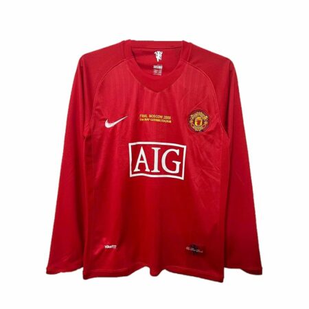 Camiseta Manchester United Primera Equipación 2007/08 de Liga de Campeones de la UEFA, Manga Larga | madrid-shop.cn
