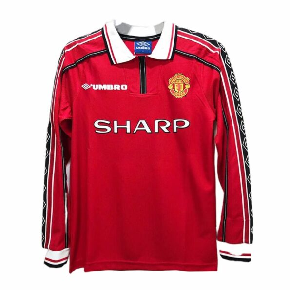 Camiseta Manchester United Primera Equipación 1998 Manga Larga