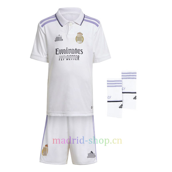 Temporada 2022-23 Producto con Licencia R ROGER'S Real Madrid Camiseta niño 1ª EQ 100% Poliéster Dorsal Liso 