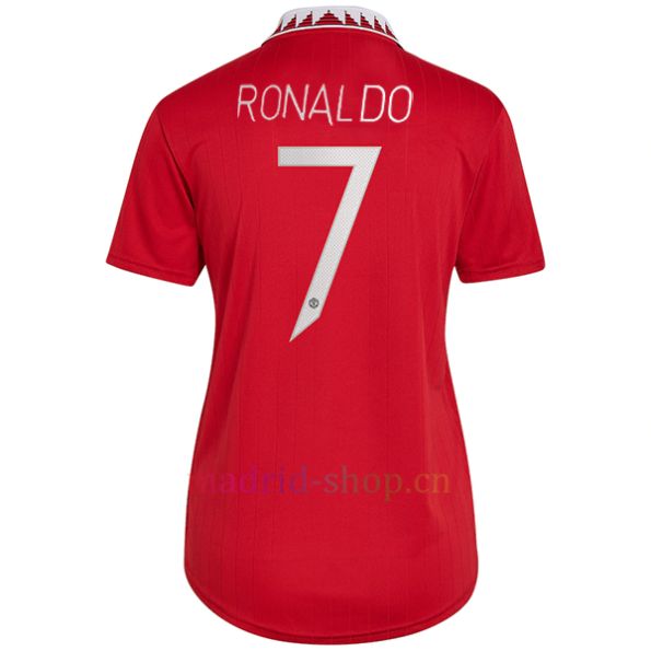 Cristiano Ronaldo Manchester United Home Shirt 2022/23 Mulher Liga dos Campeões