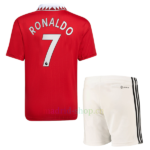 Maglia Cristiano Ronaldo Manchester United Home 2022/23 Premier League Bambino