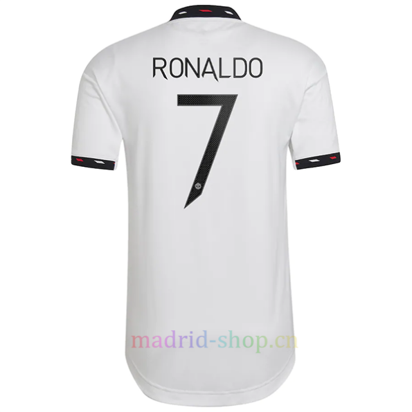 Camisa Away do Manchester United Cristiano Ronaldo 2022/23 Versão Jogador Liga dos Campeões