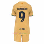 Conjunto de camisas Lewandowski Barça Second Kit 2022/23 Infantil