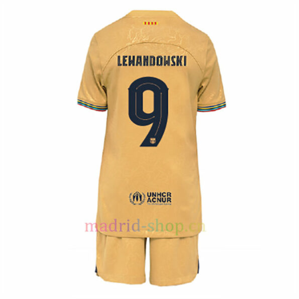 Set of Lewandowski Barça Second Kit Shirts 2022/23 Child