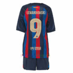 Conjunto de Camisetas Lewandowski Barça Segunda Equipación 2022/23 Niño