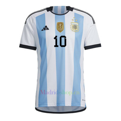Camiseta de Messi Argentina 3 Estrellas Primera Equipación 2022 Copa Mundial | madrid-shop.cn