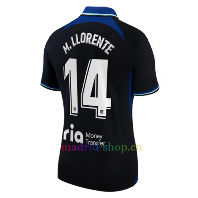 Camiseta Marcos Llorente Atlético de Madrid Segunda Equipación 2022/23 Mujer La Liga | madrid-shop.cn