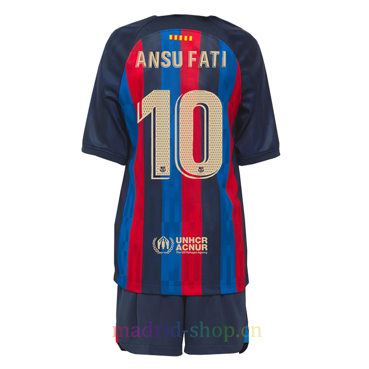 Conjunto de Camisetas Ansu Fati Barça Primera Equipación 2022/23 Niño | madrid-shop.cn