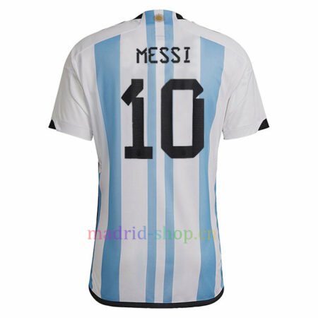 Camiseta de Messi Argentina 3 Estrellas Primera Equipación 2022 Copa Mundial
