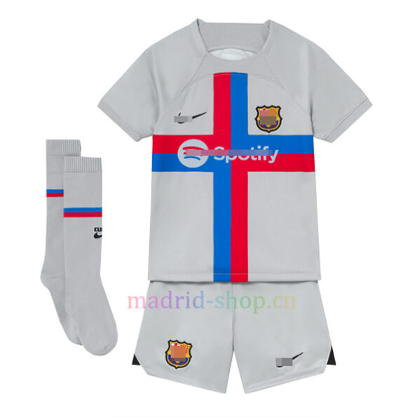 Camisa e calça terceiro kit do Barça 2022/23 infantil