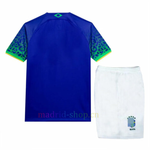 Brazil Away Shirt 2022 World Cup Kid