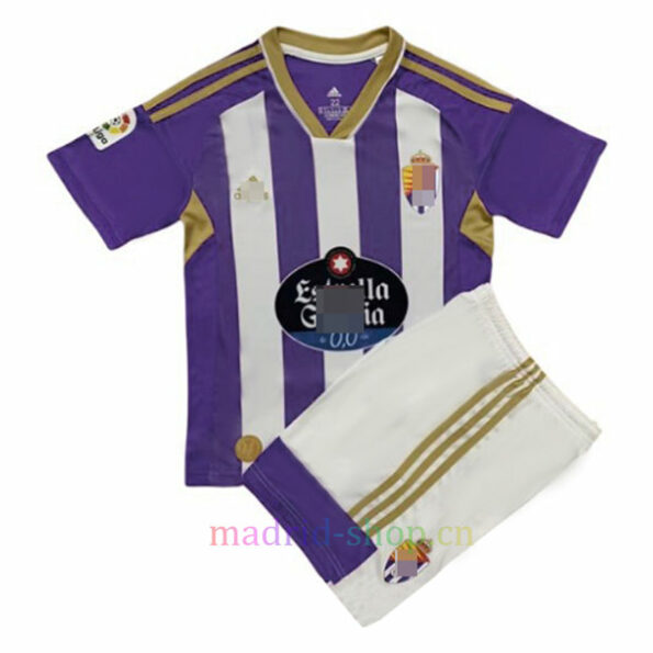 Real Valladolid Home Kit 2022/23 Conjunto infantil de camisetas