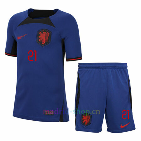 De Jong Camiseta Países Bajos Segunda Equipación 2022 Niño