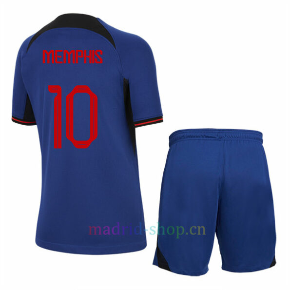 Memphis Depay Camiseta Países Bajos Segunda Equipación 2022 Niño