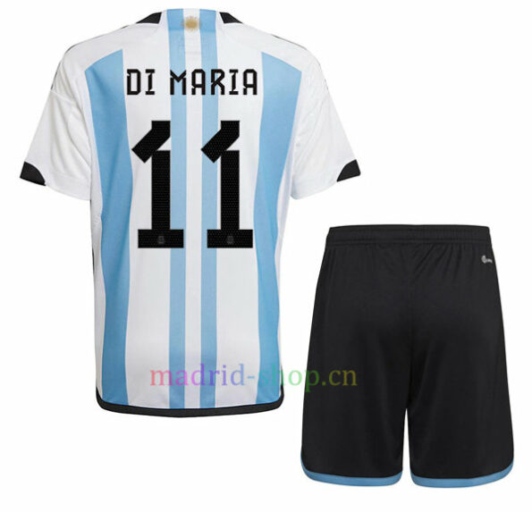 Conjunto de Camisetas Di María Argentina Primera Equipación 2022 Niño