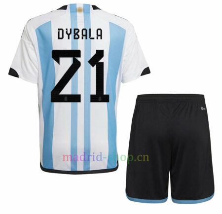 Conjunto de Camisetas Argentina Dybala Primera Equipación 2022 Niño