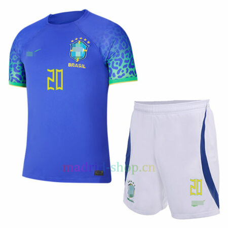 Camiseta Vini JR Brasil Segunda Equipación 2022 Niño