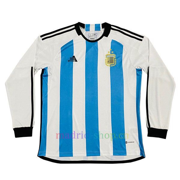 Camiseta Argentina Con 3 Estrellas Primera Equipación 2022 Manga Larga | madrid-shop.cn