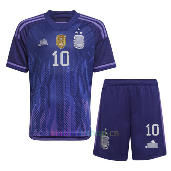 Conjunto de Camisetas Messi Argentina Con 3 Estrellas Segunda Equipación 2022/23 Niño | madrid-shop.cn