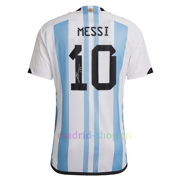 Camiseta Firmada Messi Argentina Primera Equipación 2022 Copa Mundial