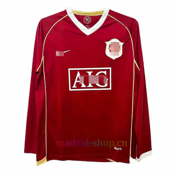 Camiseta Manchester United Primera Equipación 2006/07 Manga Larga