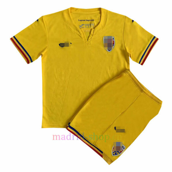 Conjunto de camisa infantil Romênia Home 2023
