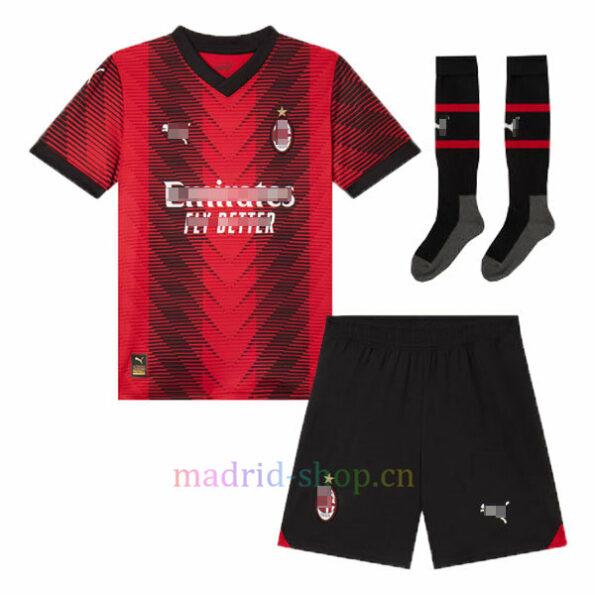 R. Leao Milan Home Shirt Set 2023-24 Child