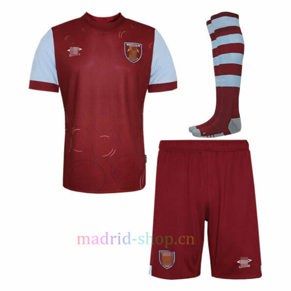 Kit de camisa do West Ham Home 2023-24 infantil