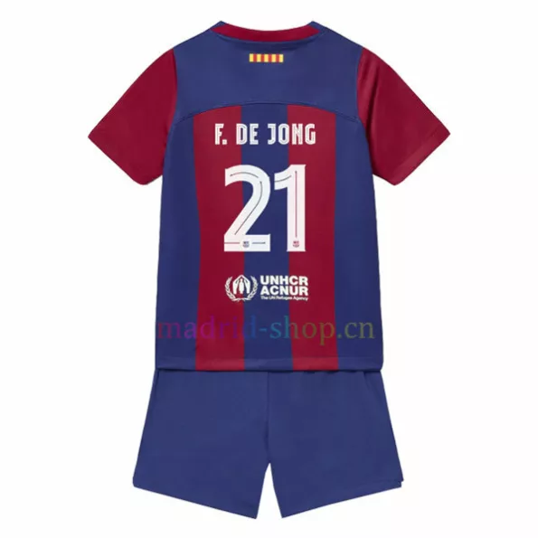 Conjunto de Camiseta De Jong Barça Primera Equipación 2023-24 Niño UCL