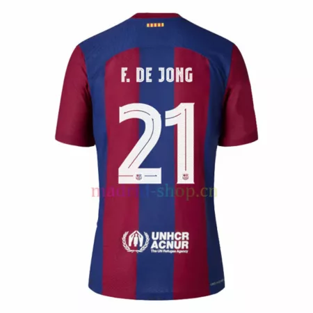 Camiseta De Jong Barcelona Primera Equipación 2023-24 UEFA Champions League