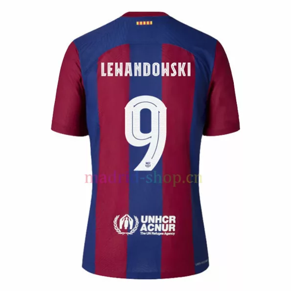 Lewandowski Maillot Domicile Barcelone 2023-24 UEFA Champions League