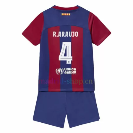 Conjunto de Camiseta R.Araujo Barça Primera Equipación 2023-24 Niño UCL