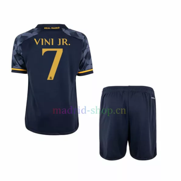 Vini Jr. Conjunto Alternativo do Real Madrid 2023-24 Infantil