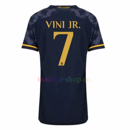 Camiseta Vini Jr. Real Madrid Segunda Equipación 2023-24 Mujer