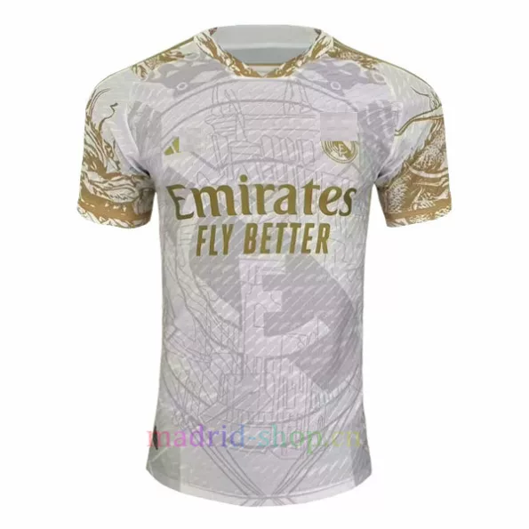 Camiseta Real Madrid Edición Especial 2023-24 Versión Jugador Blanco y Oro