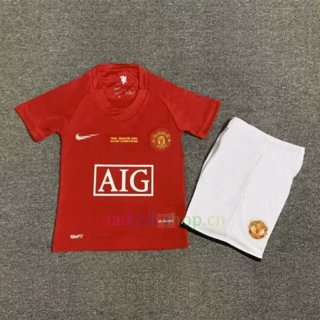 Camiseta Manchester United Primera Equipación 2007-08 Niño